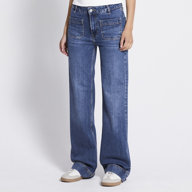 Mid waist bootcut jeans "Upper" Mid wash